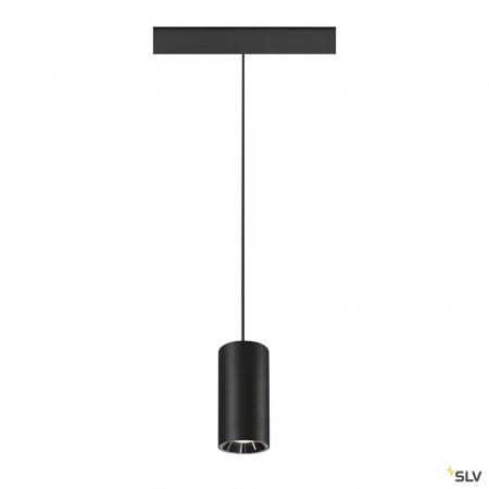 SLV 1006851 NUMINOS® S, 48V Pendelleuchte, Pendellänge 150 cm, 4000 K, 20°, DALI 2, matt schwarz / glänzend chrom