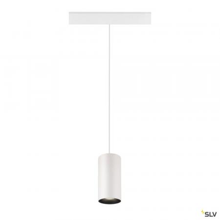 SLV 1006858 NUMINOS® S, 48V Pendelleuchte, Pendellänge 150 cm, 4000 K, 20°, DALI 2, matt weiß / matt schwarz