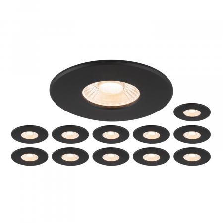 SLV 1007271 Set bestehend aus 12 x 1007095 UNIVERSAL DOWNLIGHT PHASE IP65 38° und 1007096 UNIVERSAL DOWNLIGHT cover IP65 schwarz rund