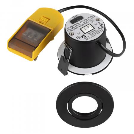 SLV 1007273 Set bestehend aus 12x 1007090 UNIVERSAL DOWNLIGHT MOVE PHASE IP20 38° und 1007091 UNIVERSAL DOWNLIGHT cover IP20 schwarz rund