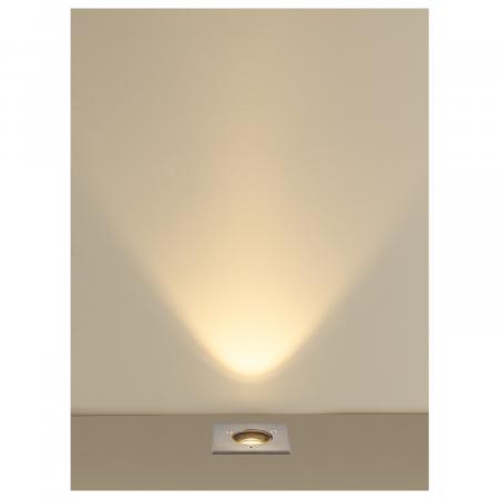 SLV 1007681 DASAR® S Bodeneinbauleuchte eckig 4W 3000K 24° IP67 zylindrisch edelstahl