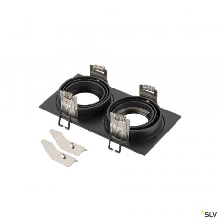 SLV 1008007 NEW TRIA® 155, Deckeneinbauring, L: 17 B: 9 H: 4 cm, zweiflammig, IP 20, schwarz