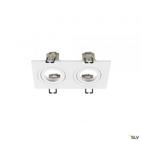 SLV 1008008 NEW TRIA® 155, Deckeneinbauring, L: 17 B: 9 H: 4 cm, zweiflammig, IP 20, weiß