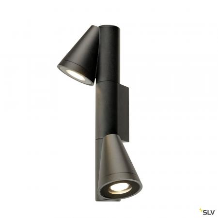 SLV 1008013 T-TUBE, Wandaufbauleuchte, GU10, double, IP44, max. 10 W, schwarz