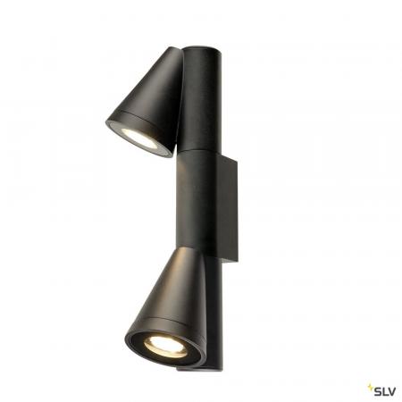 SLV 1008013 T-TUBE, Wandaufbauleuchte, GU10, double, IP44, max. 10 W, schwarz