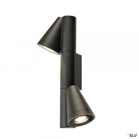 SLV 1008013 T-TUBE, Wandaufbauleuchte, GU10, double, IP44, max. 10 W, schwarz