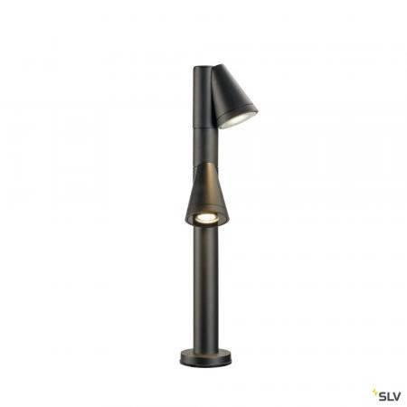 SLV 1008017 T-TUBE 70 POLE, Outdoor Stehleuchte, GU10, double, IP65, max. 10 W, schwarz