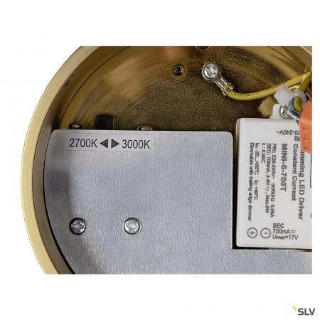 SLV 1008033 QUIMERA, Pendelleuchte, Pendellänge 150 cm, 2700/3000 K, PHASE, gebürstet messing