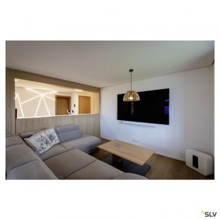 SLV 1008045 WUD, Pendelleuchte, E27, half round, offenes Kabelende, 1 x max. 60 W, schwarz