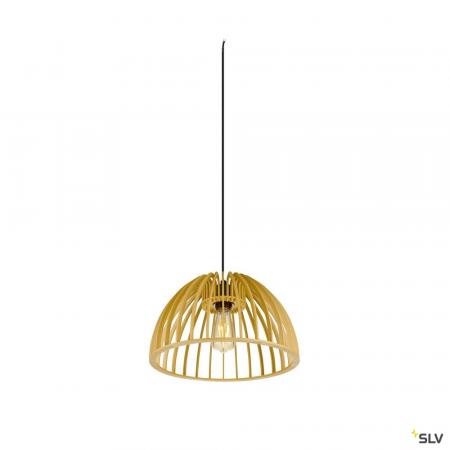 SLV 1008045 WUD, Pendelleuchte, E27, half round, offenes Kabelende, 1 x max. 60 W, schwarz