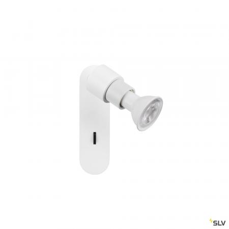 SLV 1008230 PURI 2.0 Basic, Wand- und Deckenaufbauleuchte, Schalter, rund, 1x max. 6 W GU10, weiß
