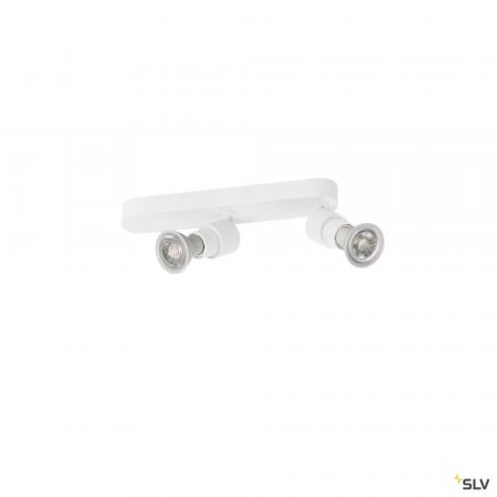 SLV 1008232 PURI 2.0 Basic, Wand- und Deckenaufbauleuchte, asymmetrisch, rund, 2 x max. 6 W GU10, weiß