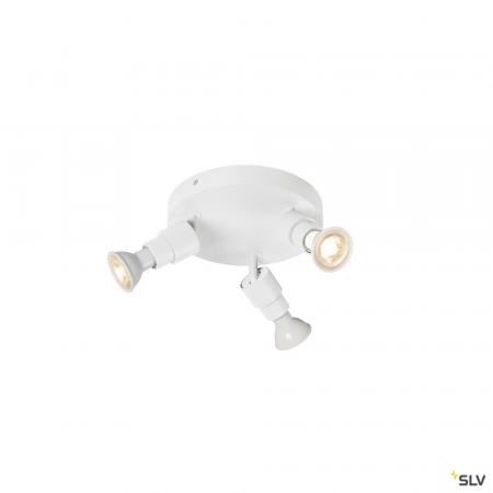 SLV 1008236 PURI 2.0 Basic, Wand- und Deckenaufbauleuchte, rund, 3 x max. 6 W GU10, weiß