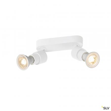 SLV 1008240 PURI 2.0 Basic, Wand- und Deckenaufbauleuchte, 2 x max. 6 W GU10, weiß