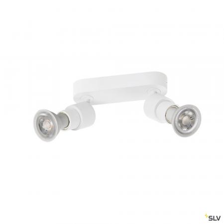SLV 1008240 PURI 2.0 Basic, Wand- und Deckenaufbauleuchte, 2 x max. 6 W GU10, weiß