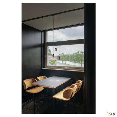 SLV 1008276 PURI 2.0 Tube, 3~ Pendelleuchte, GU10, Pendellänge 200 cm, 1x max. 6 W, schwarz / gold