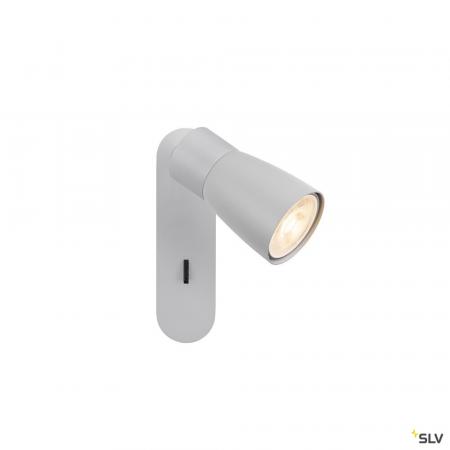 SLV 1008307 PURI 2.0 Dome, Wand- und Deckenaufbauleuchte, Schalter, rechteckig, 1x max. 6 W GU10, grau