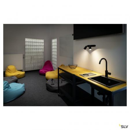 SLV 1008308 PURI 2.0 Tube, Wand- und Deckenaufbauleuchte, asymmetrisch, 2 x max. 6 W GU10, schwarz