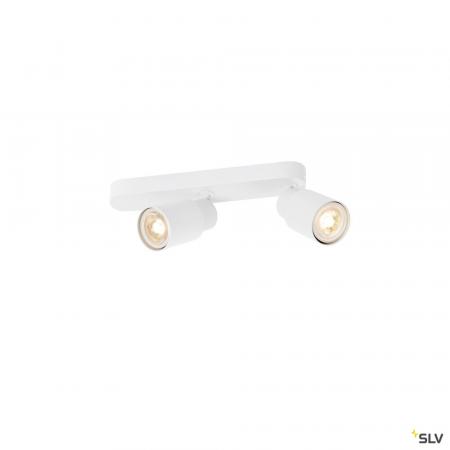 SLV 1008310 PURI 2.0 Tube, Wand- und Deckenaufbauleuchte, asymmetrisch, 2 x max. 6 W GU10, weiß
