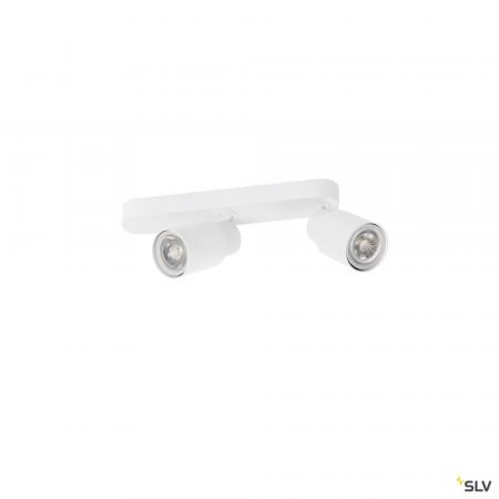 SLV 1008310 PURI 2.0 Tube, Wand- und Deckenaufbauleuchte, asymmetrisch, 2 x max. 6 W GU10, weiß