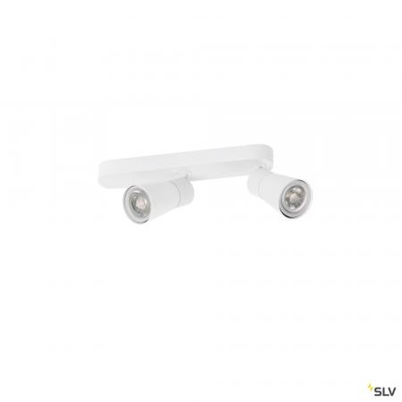 SLV 1008314 PURI 2.0 Cone, Wand- und Deckenaufbauleuchte, asymmetrisch, 2 x max. 6 W GU10, weiß