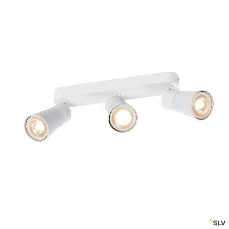 SLV 1008326 PURI 2.0 Cone, Wand- und Deckenaufbauleuchte, long, 3 x max. 6 W GU10, weiß