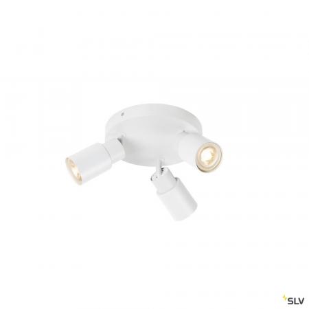 SLV 1008334 PURI 2.0 Tube, Wand- und Deckenaufbauleuchte, rund, 3 x max. 6 W GU10, weiß