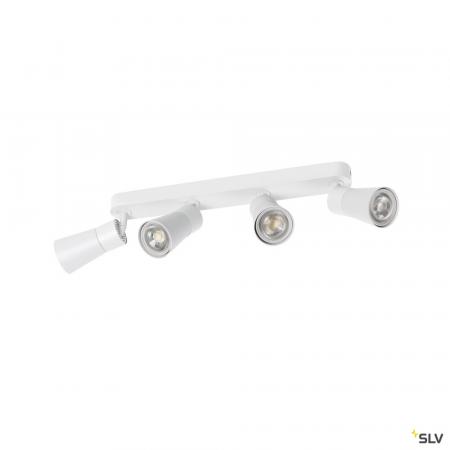 SLV 1008350 PURI 2.0 Cone, Wand- und Deckenaufbauleuchte, long, 4 x max. 6 W GU10, weiß