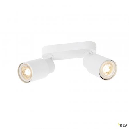 SLV 1008363 PURI 2.0 Tube, Wand- und Deckenaufbauleuchte, long, 2 x max. 6 W GU10, weiß