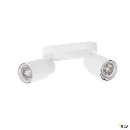 SLV 1008363 PURI 2.0 Tube, Wand- und Deckenaufbauleuchte, long, 2 x max. 6 W GU10, weiß