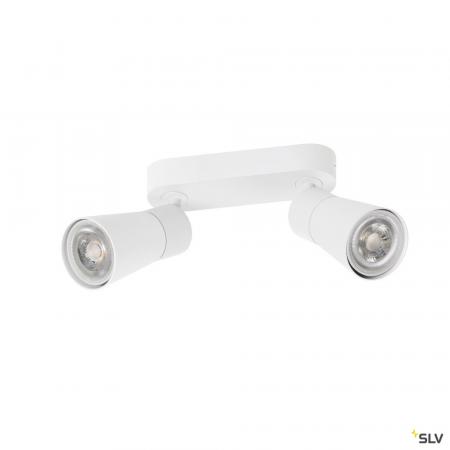 SLV 1008367 PURI 2.0 Cone, Wand- und Deckenaufbauleuchte, long, 2 x max. 6 W GU10, weiß