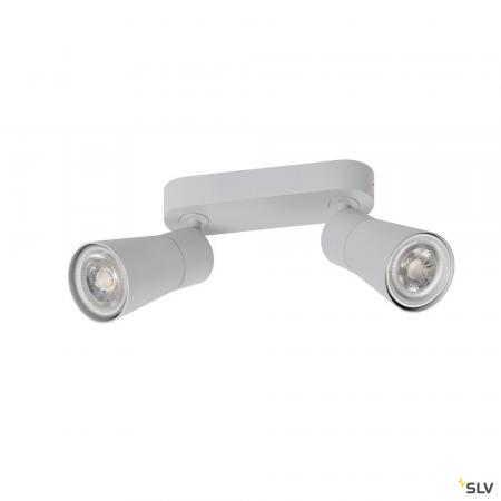 SLV 1008368 PURI 2.0 Cone, Wand- und Deckenaufbauleuchte, long, 2 x max. 6 W GU10, grau