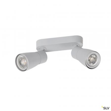 SLV 1008372 PURI 2.0 Dome, Wand- und Deckenaufbauleuchte, long, 2 x max. 6 W GU10, grau