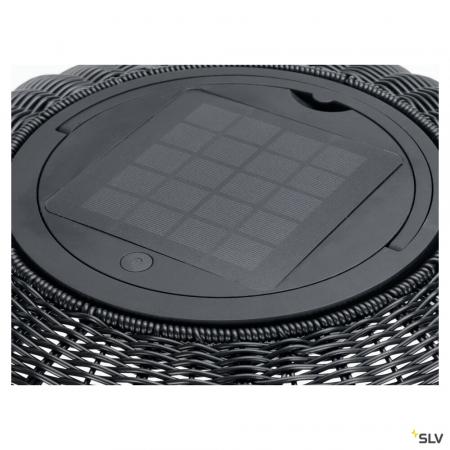 SLV 1008388 ADEGAN, Outdoor Stehleuchte, flat, Solar, 2200 K, IP65, schwarz