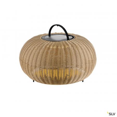 SLV 1008389 ADEGAN, Outdoor Stehleuchte, flat, Solar, 2200 K, IP65, braun