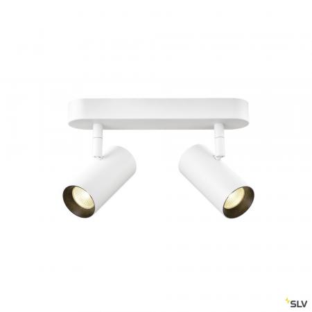SLV 1008704 NOBLO®, Wand- und Deckenaufbauleuchte, double, rund, 2000-3000 K, 15 W, Dim-to-Warm, PHASE, 36°, weiß