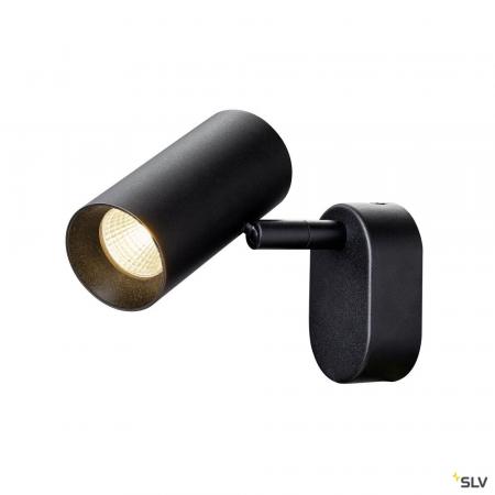 SLV 1008718 NOBLO®, Wand- und Deckenaufbauleuchte, single, rund, 2700 K, 6 W, PHASE, 32°, schwarz