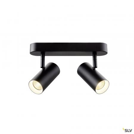 SLV 1008707 NOBLO®, Wand- und Deckenaufbauleuchte, double, rund, 2000-3000 K, 15 W, Dim-to-Warm, PHASE, 36°, schwarz