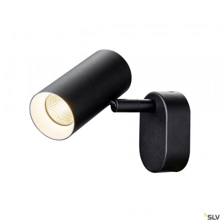 SLV 1008718 NOBLO®, Wand- und Deckenaufbauleuchte, single, rund, 2700 K, 6 W, PHASE, 32°, schwarz