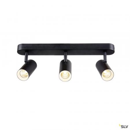 SLV 1008720 NOBLO®, Wand- und Deckenaufbauleuchte, triple, rund, 2700 K, 19 W, PHASE, 32°, schwarz
