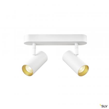 SLV 1008704 NOBLO®, Wand- und Deckenaufbauleuchte, double, rund, 2000-3000 K, 15 W, Dim-to-Warm, PHASE, 36°, weiß