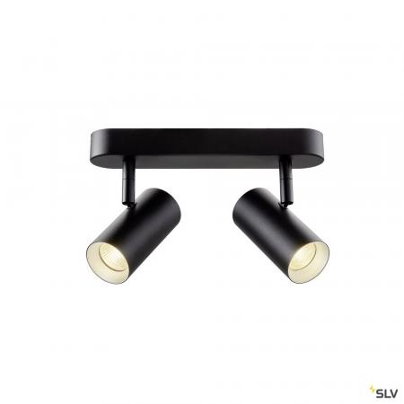 SLV 1008707 NOBLO®, Wand- und Deckenaufbauleuchte, double, rund, 2000-3000 K, 15 W, Dim-to-Warm, PHASE, 36°, schwarz
