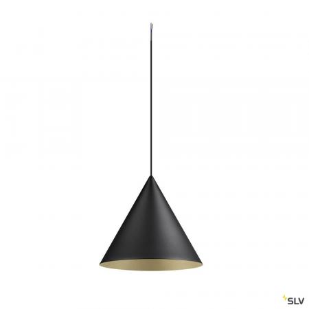 SLV 1008505 MAGICO 38, Pendelleuchte, E27, Pendellänge 180 cm, 1x max. 10 W, matt schwarz / gold