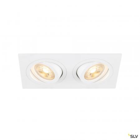 SLV 1008509 NEW TRIA® 155, Deckeneinbauleuchte, quadratisch, 2 x GU10, zweiflammig, weiß