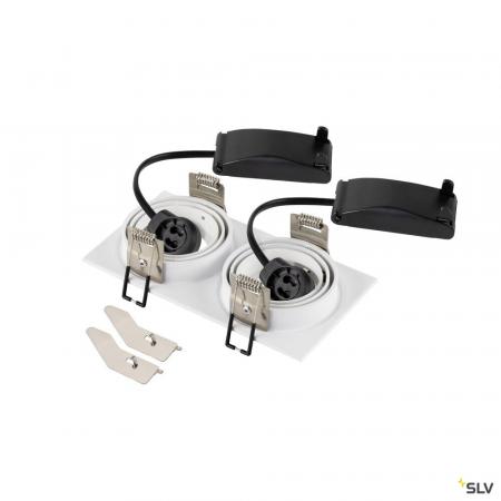 SLV 1008509 NEW TRIA® 155, Deckeneinbauleuchte, quadratisch, 2 x GU10, zweiflammig, weiß