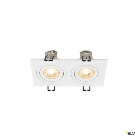 SLV 1008509 NEW TRIA® 155, Deckeneinbauleuchte, quadratisch, 2 x GU10, zweiflammig, weiß