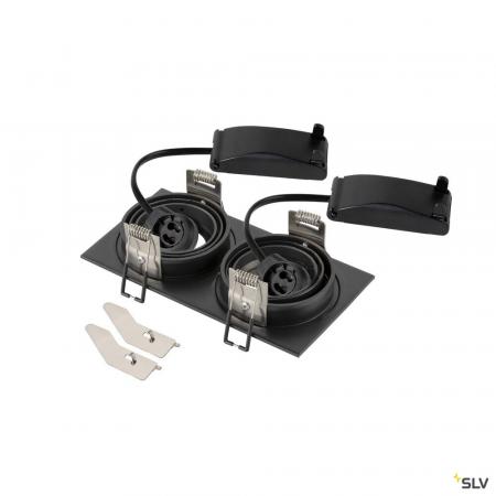 SLV 1008510 NEW TRIA® 155, Deckeneinbauleuchte, quadratisch, 2 x GU10, zweiflammig, schwarz