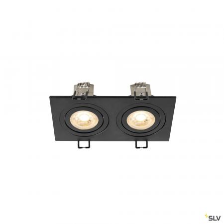 SLV 1008510 NEW TRIA® 155, Deckeneinbauleuchte, quadratisch, 2 x GU10, zweiflammig, schwarz
