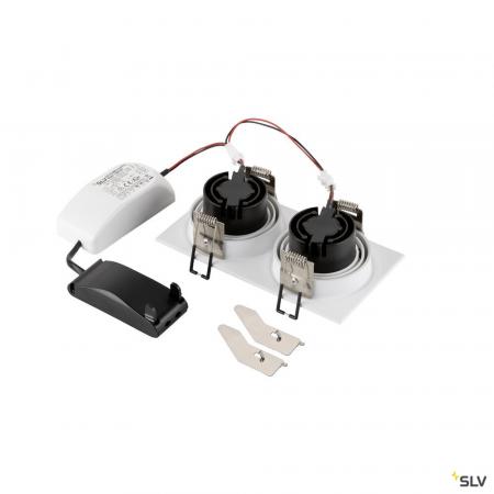 SLV 1008511 NEW TRIA® 155, Deckeneinbauleuchte, quadratisch, 2700 K, zweiflammig, PHASE, 38°, weiß