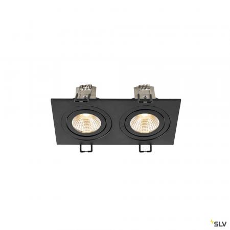 SLV 1008512 NEW TRIA® 155, Deckeneinbauleuchte, quadratisch, 2700 K, zweiflammig, PHASE, 38°, schwarz